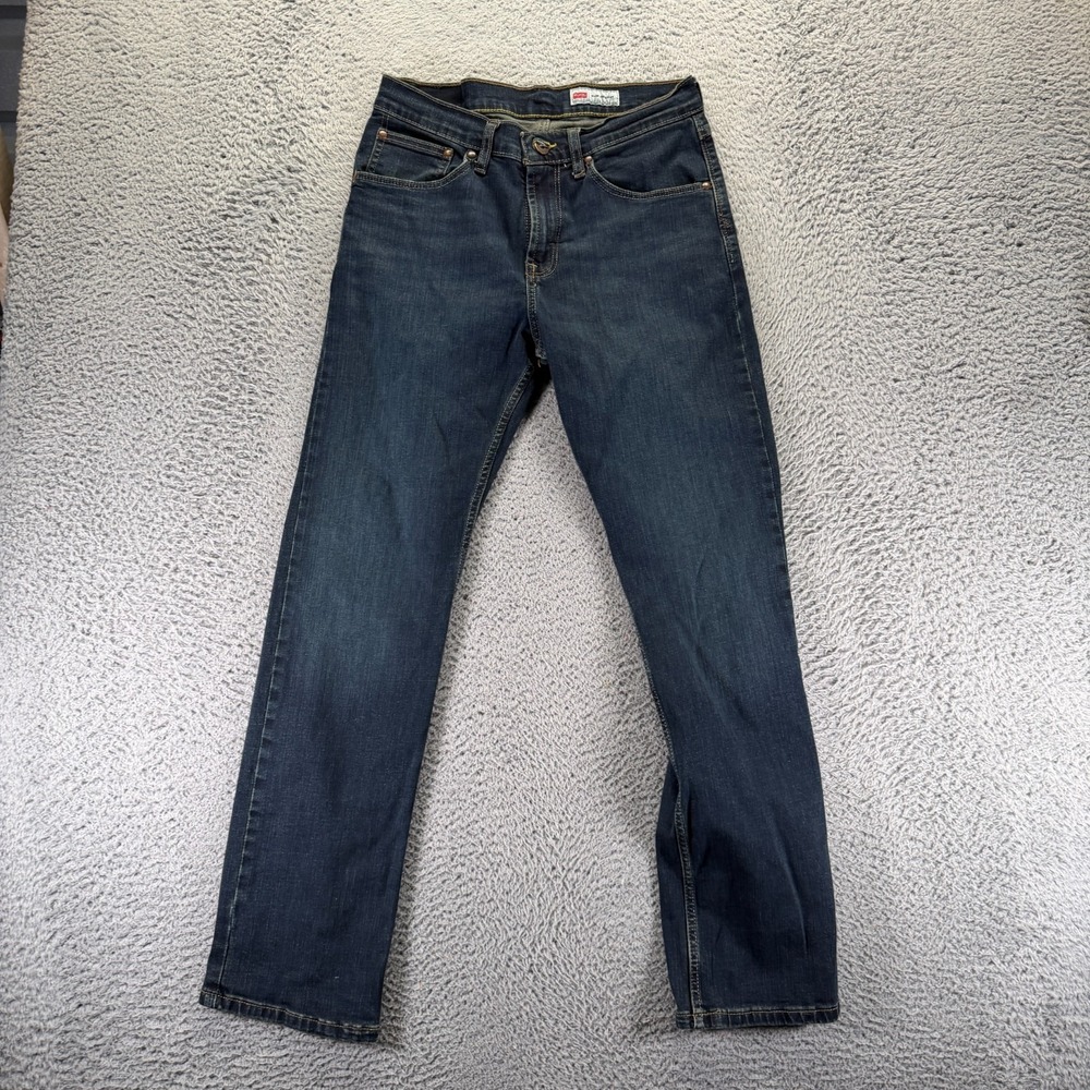 Wrangler Jeans Mens 31x31 Blue Cotton Denim Straight Slim Faded Workwear Stretch